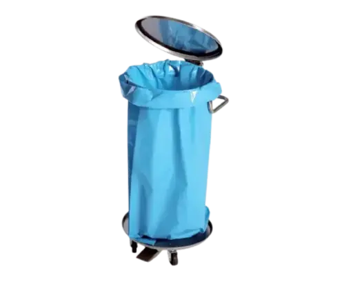 [WI-110] Carro Porta bolsas redondo de acero inoxidable