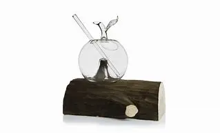 [160/0137] Vaso Manzana En Tronco De Madera
