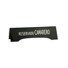 [0609] Reservado Camarero Pvc Engomado Negro 28X8,5 Cm