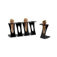 [0551.NEGRO] Zz26 Soporte 4 Conos Metacrilato Negro