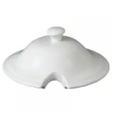 [01S0198] Tapa Sopera Cabeza De Leon Porcelana Blanca 21 Cm.
