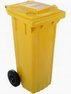 [CPKA12002] Cubo Basura Amarillo Con Ruedas 120 L.