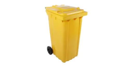 [KA240AM] Cubo Basura Amarillo Con Ruedas 240 L.