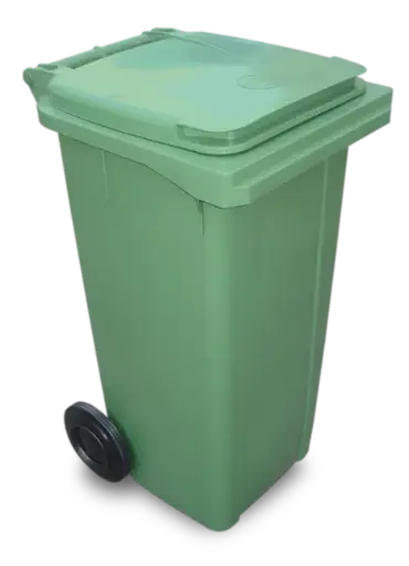 [KA12013] Cubo basura verde con ruedas 120 l
