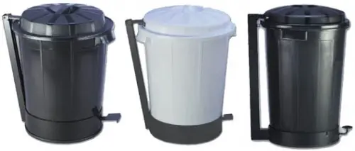 [23500] Cubo Basura Goliat Negro C/Ruedas Y Pedal 95 L.
