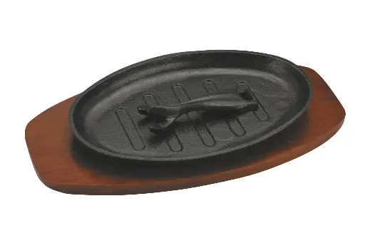 [7111] Fuente Oval Hierro B/Madera 305X190 Mm.