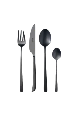 [43509] Tenedor Lunch Elegance Titanium Negro Mate