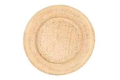 [9594WHITE] Bajo Plato Rattan Blanco 32 Cm.                                  