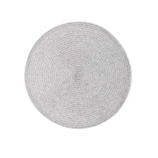 [ZZ0427 TAUPE] Mantel Individual Melange Gris Pardo Redondo 38 Cm.