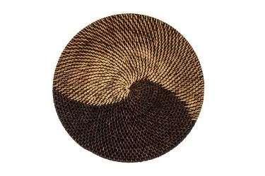 [9599BR/YINYANG] Mantel Individual Rattan Marron Ying-Yang 36 Cm.