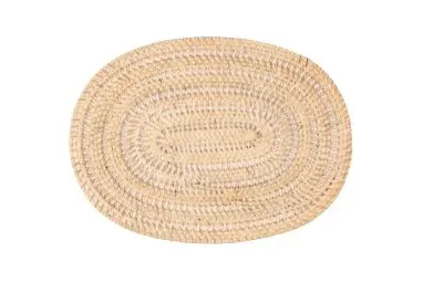 [9601WHITE] Mantel Individual Rattan Oval Blanco Espiral 40X30 Cm.