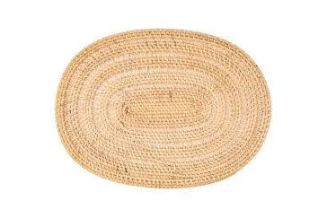 [9601NATURAL] Mantel Individual Rattan Oval Natual Espiral 40X30 Cm.