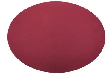 [ZZ0436RED] Mantel Individual Togo Rojo Oval 45X33 Cm.