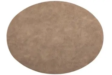 [ZZ0490TAUPE] Mantel Individual Troja Gris Pardo Oval 45X33 Cm.