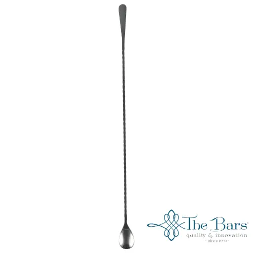 [B004HXLB] Cuchara cóctel torneada Hoffman negra con lengueta 45 cm