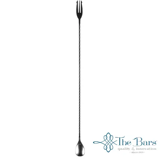 [B004FXLB] Cuchara Coctel Torneada Negra C/Tridente
