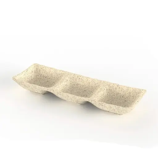 [4681] Bol Melamina Granito Beige Triple 26.5X9X3.5 Cm.