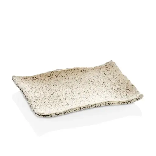 [4677] Fuente rectangular melamina Granito beige 19x13 cm