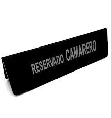 [2600] Reservado Camarero Metacrilato Negro 28X8,5 Cm.