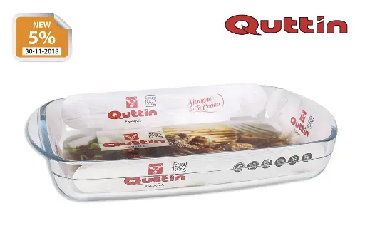 [QT-8890333] FUENTE HORNO RECTANGULAR VIDRIO 35,5X22 CM.