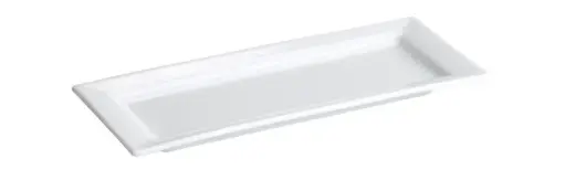 [B2611] Fuente rectangular Cairo porcelana blanca 25x10,5x1,5 cm