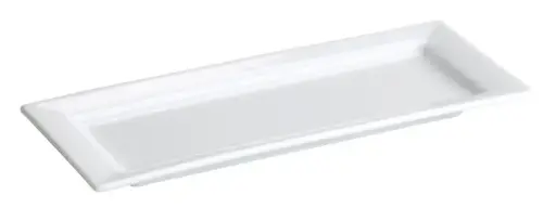 [B2608] Fuente rectangular Cairo porcelana blanca 43x21x2 cm