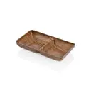 [146-0017] ZZ26 FUENTE RECTANGULAR PS. MARRON DOS COMPARTIMENTOS 18.5X10X3.5 CM.