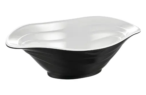 [B98218023N] Ensaladera Duet bicolor negro / blanco melamina 23x16x7,5 cm