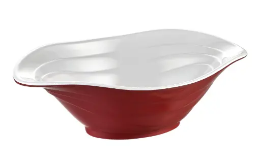 [B98218023R] Ensaladera Duet bicolor rojo / blanco melamina 23x16x7,5 cm