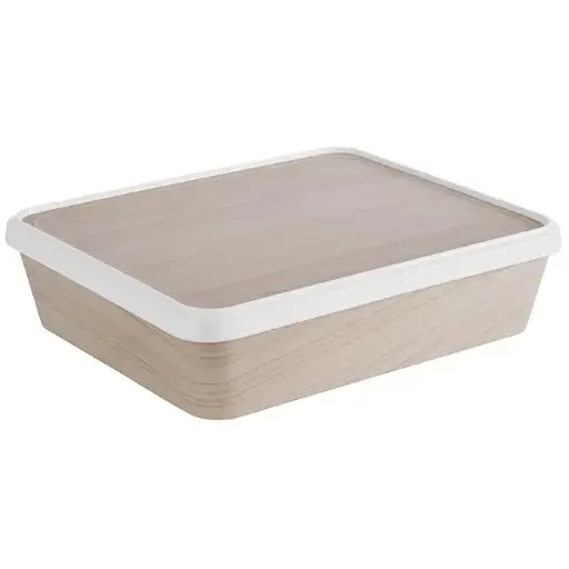 [85088] Zz26 Caja Para Comida Con Tapa Melamina Negra 30X25X8 Cm.