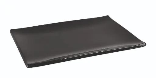 [B885350] Fuente rectangular Criollo negra melamina 29,5x20,5x2,5 cm
