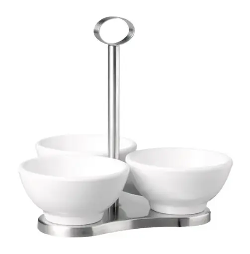 [9924] Soporte buffet de acero inoxidable 3 boles ml Pure 14x14x16 cm