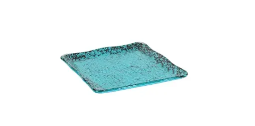 [P605029C] Zz26 Plato Ming Murano Turquesa 15X15 Cm.