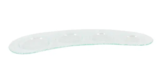 [B605018] Fuente degustación 4 compartimentos Baecula vidrio 49x16x1,5 cm