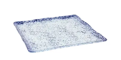 [P605027B] Plato Ming Murano cobalto 25x25 cm