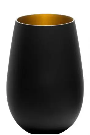 [X3520012EL96] Vaso Negro - Oro Elements Metalic 45.6Cl 8.5X12Cm
