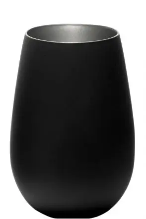 [X3520012EL97] Vaso Negro - Plata Elements Metalic 45.6Cl 8.5X12Cm