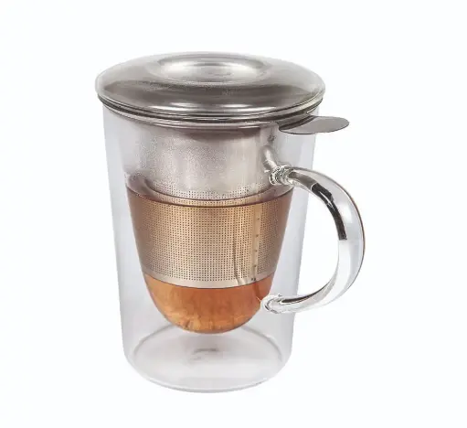 [B803013] Zz26 Taza Infusiones C/Filtro Saturn Borosilicato 29 Cl. 8,5X11 Cm.