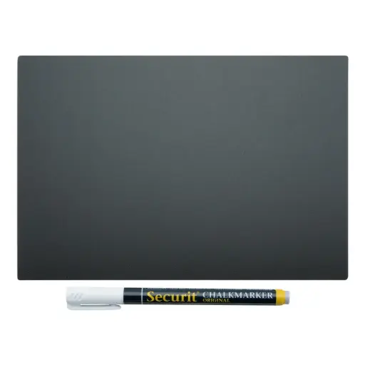 [TAG-A4-WT] Cartel peana negro 21x30 cm 5 unidades. con rotulador