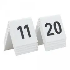 [TN-11-20-WT] Numero Mesa Blanco Del 11 Al 20