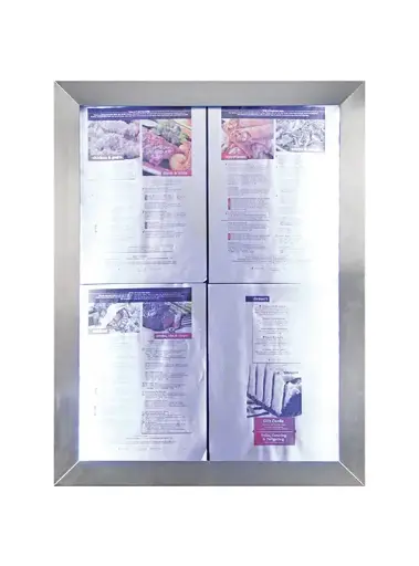 [MCS-4A4-WLSS] Expositor Menu Led classic Inox. 4 A4