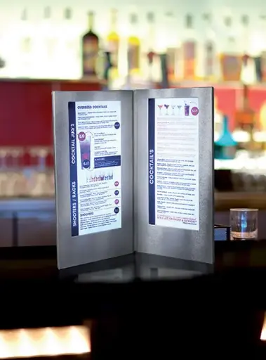 [MC-LDSP-SL] Porta Menu Led Plata 35,2x26,4x1,8 cm.
