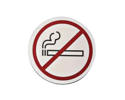 [CI-8] Cartel prohibido fumar de acero inoxidable 16 cm