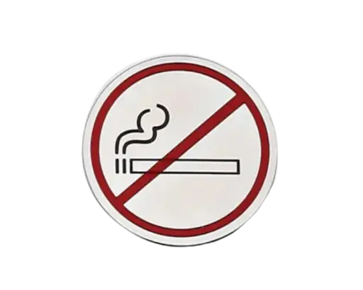 [CI-6] Cartel prohibido fumar de acero inoxidable 7,5 cm
