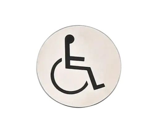 [CI-4] Cartel baño minusvalidos de acero inoxidable 7,5 cm