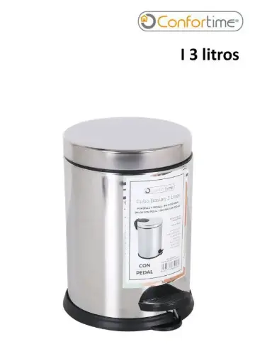 [BE01093268908] Cubo basura pedal de acero inoxidable Comfortime 3 l