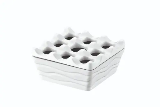 [B9821600B] Cenicero agua cuadrado melamina blanco 9x9x4,5 cm