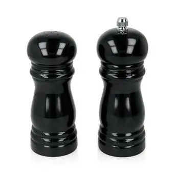 [586047] Juego Salero Y Pimentero Lacado Negro