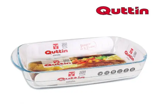 [QT-8890332R] Fuente horno rectangular vidrio 32,5x20 cm