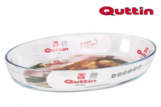 [QT-8890363R] Fuente horno oval vidrio 39x27 cm